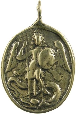 St.  Michael / Cross Of St.  Michael Medal,  Bronze,  Cast From Antique