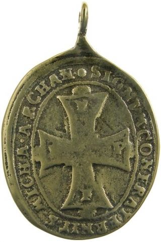 ST.  MICHAEL / CROSS OF ST.  MICHAEL Medal,  bronze,  cast from antique 2