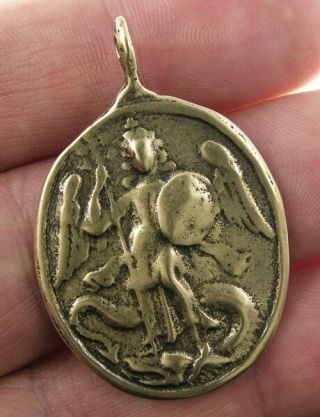 ST.  MICHAEL / CROSS OF ST.  MICHAEL Medal,  bronze,  cast from antique 3