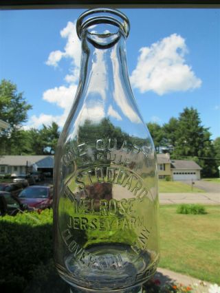 TREQ Milk Bottle H Stoddard Melrose Jersey Farm Gloversville NY FULTON COUNTY 3