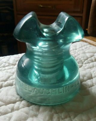 Vintage Bluish Green Mclaughlin No 62 Cable Glass Insulator