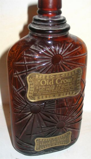 Prohibition Era Old Crow Whiskey Bottle 1930 