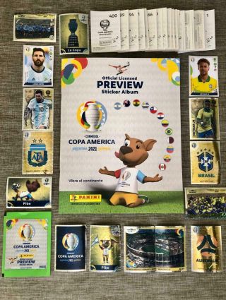 Copa America 2021 Preview Empty Album,  Complete Set Of 400 Stickers Panini