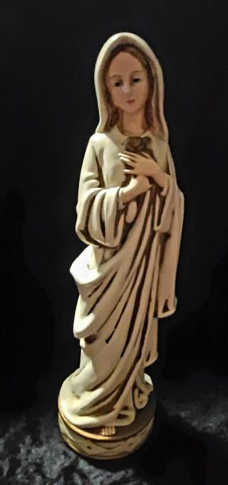 Vintage Catholic Madonna Virgin Mary Statue Figure Ceramic/chalkware?