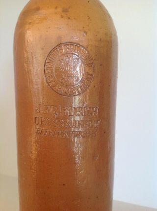 Antique German Salt Glazed Stoneware Mineral Water Bottle