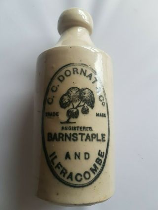Victorian Stoneware Ginger Beer Bottle With Pictorial Tree Dornat &co Devon