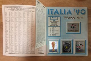 Italia ' 90 1990 Panini World Cup sticker album.  Missing just 4. 2