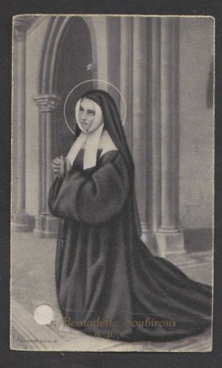 Saint Bernadette Soubirous Relic Reliquary Holy Card