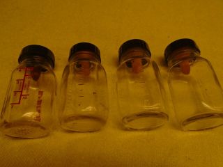 Vintage Evenflow 4oz Baby Bottles Glass Set Of 4 Made In Usa