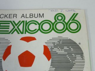Panini Mexico 86 World Cup Sticker Album.  Contains 263 stickers 2