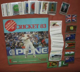 Vintage Panini Cricket 1983 Full Set Of 268x Loose Stickers & Empty Album