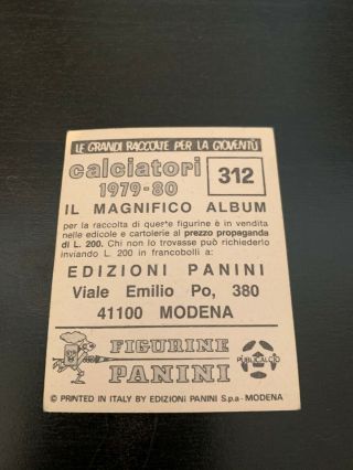 Diego Armando Maradona rookie sticker N.  312 Calciatori Panini 1979 - 80 very good 2