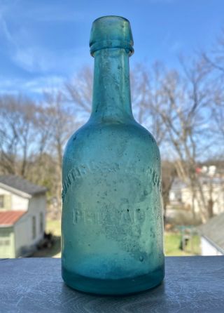 Bunting & Campbell Philadelphia Pa Green Squat Porter Beer Bottle 1860s Soda
