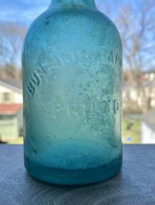 Bunting & Campbell Philadelphia PA green squat porter beer bottle 1860s soda 2