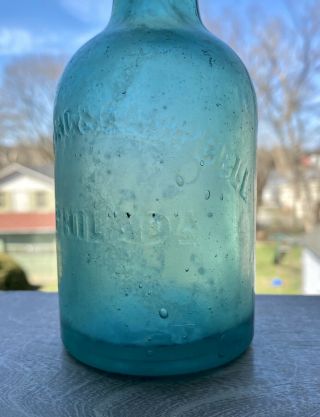 Bunting & Campbell Philadelphia PA green squat porter beer bottle 1860s soda 3