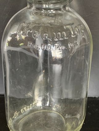 Vintage Meadow Gold Cream Top Quart Glass Milk Bottle 2