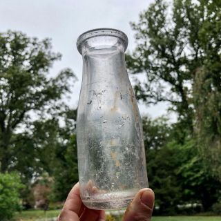 Scarce Early Third Quart Size Milk Bottle Travis Glass Co Clarksburg Wv Wva