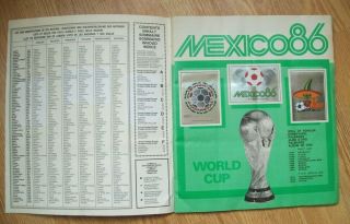 PANINI MEXICO 86 WORLD CUP ALBUM,  COMPLETE,  1986 2