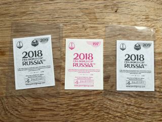 3x Kylian Mbappe - France Panini World Cup 2018 Gold Rookie Stickers 197 209 2