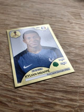 3x Kylian Mbappe - France Panini World Cup 2018 Gold Rookie Stickers 197 209 3