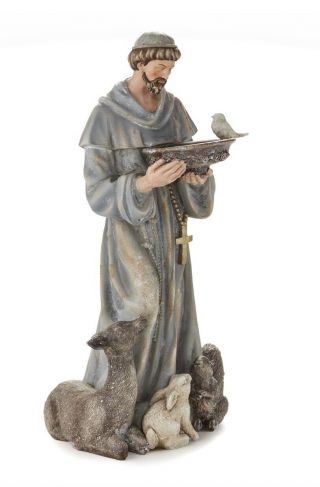 Saint Francis Of Assisi Statue Outside Inside 14 Inches