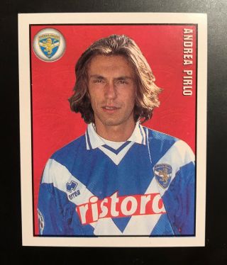 Andrea Pirlo Sticker Card Merlin 1997 1998 Rookie 93 Brescia Soccer Italy
