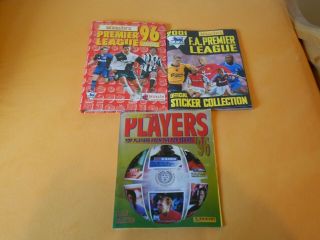 Premier League Football Sticker Albums.  Merlin Panini 1996,  2001,  100 Complete