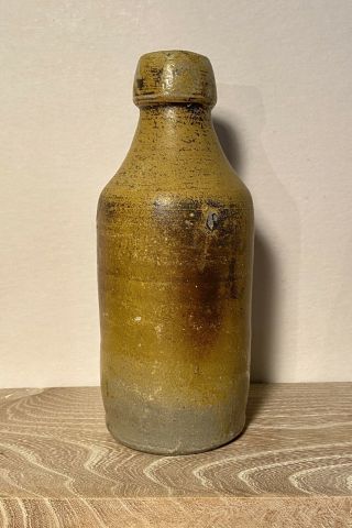 Phila Pa Pottery Weiss Beer Bottle Mead Type Stoneware 1860s Tan Hand Thrown