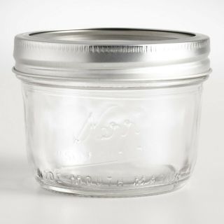 Kerr Wide Mouth Half - Pint 8 Oz.  Glass Mason Jars With Lids And Bands 12count Usa