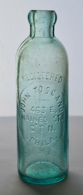 Old Hutch Hutchinson Soda Bottle – John Toscano Philadelphia Pa - Pa2116