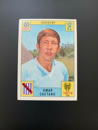 Uruguay - Omar Caetano - Panini Mexico 70 World Cup Red/black Card 1970
