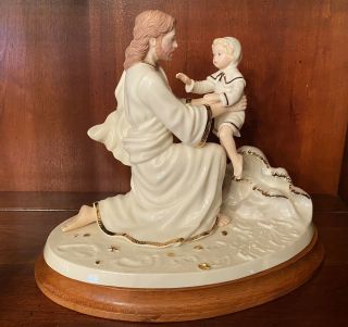 Lenox Footprints Jesus & Child Figurine It Was Then That I Carried You Pristine