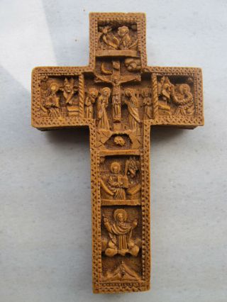 Orthodox Wax Cross Carved From Mount Athos With Ambelos Handmade Greek 235