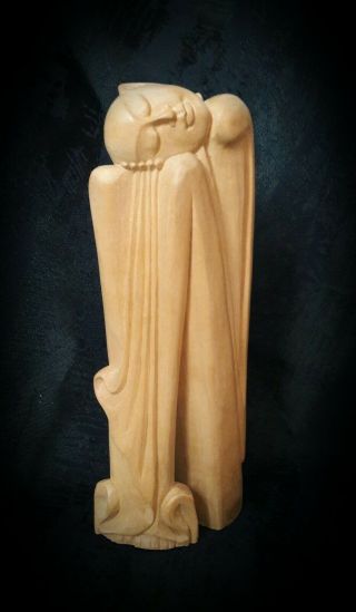 Feng Shui▪10 " ▪hand Carved Wood▪resting Meditating Buddha Figurine Peace Statue