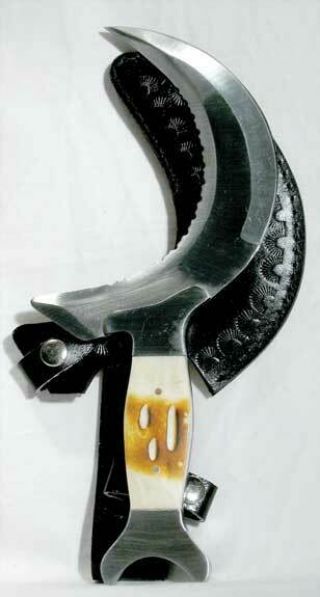 Athame Druidic Boline With Leather Sheath,  Templar,  Goddess,  Wicca,  Witchcraft