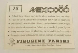 Panini Figurine World Cup Mexico 86 - Argentina Team sticker number 73 2