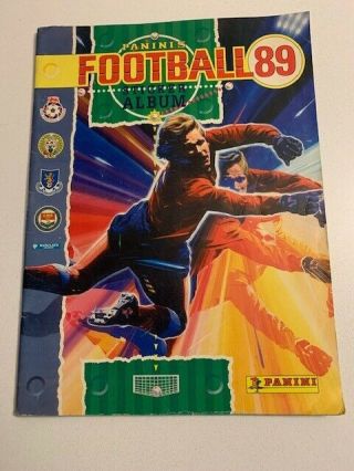 1989 Vintage Panini Football 89 Sticker Album Book With 47 Stickers
