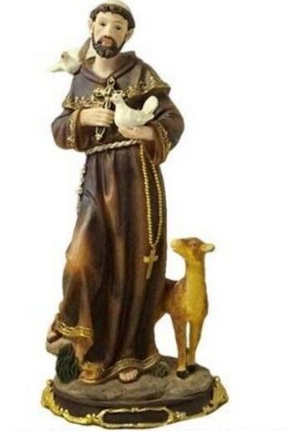 12 " St Saint Francis Of Assisi Statue San Francisco De Asis Statue