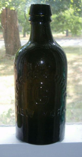 Clark & White Saratoga York Mineral Water Bottle 7 1/2 Inch Tall Crude