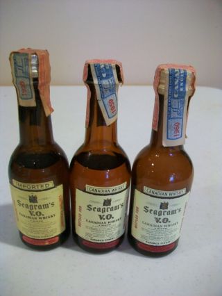 Vintage American Airlines Mini Liquor Bottles - Seagram 