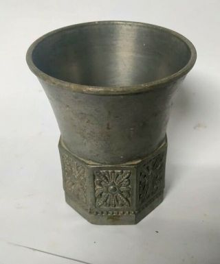 Jewish Cup Silver Plated Kiddush Judaica Vintage Israel Goblet Etched ART Old 3