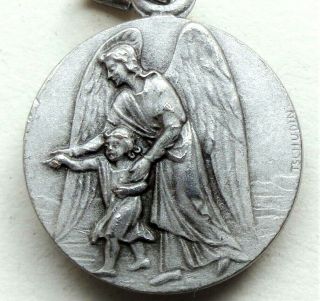 The Holy Guardian Angel - Vintage Medal Pendant By Tschudin