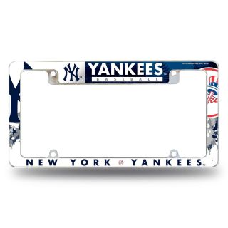 York Yankees Chrome License Plate Frame All Over Tag Cover Car/auto Afc