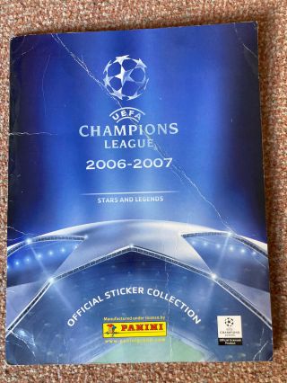 Panini Uefa Champions League Sticker Book Album 2006 - 2007 Season Complete