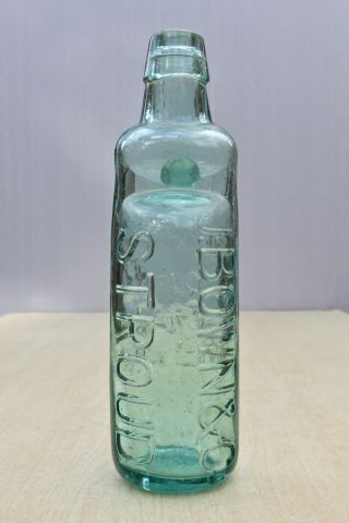 Vintage C1900s J.  Bown & Co Stroud Gloucester 10oz Bulb Neck Codd Bottle