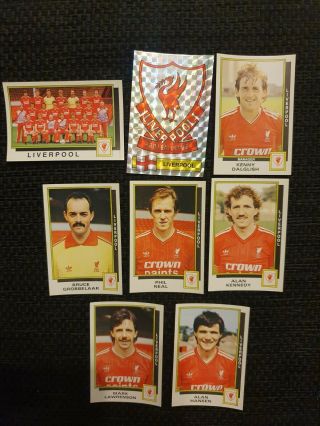Panini Football 86 Liverpool X16 Stickers - Complete Team Set