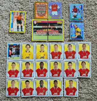 Arsenal Merlin Premier League Football Stickers 98 1998 - Full Set Of 24