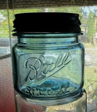 Mold 8 Ball Special Mason Blue Wide Mouth Pint Canning Jar With Zinc Lid