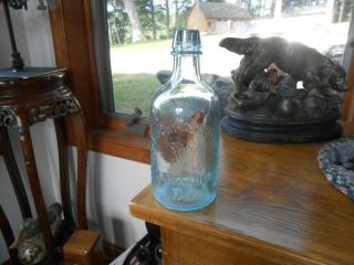 Saratoga Vichy Spouting Spring Saratoga N.  Y.  Aqua Mineral Water Bottle