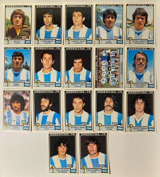 Full Set Team Argentina 78 Panini World Cup Story 1970 / 1990
